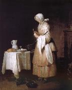 Jean Baptiste Simeon Chardin To the recovery nurses eating food sick oil painting artist